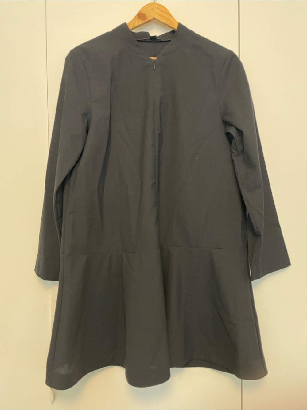 COS Dark Gray Minimalist Longline Trench Coat